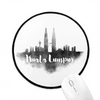 Kuala Lumpur Malezija Landmark Ink Gradski jastučić za miša Desktop Office Round Mat za računar
