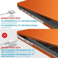 Kompatibilan s Macbook Pro Case 2015- A A1425, tvrda kućište s poklopcem tastature za staru verziju Mac Pro Retina 13, narandžasta, W-R13-ili + 1