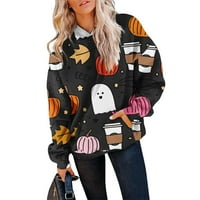 Yubatuo ženska jesena i zima Halloween tiskani pulover dukserice s kapuljačom dugih rukava modna dukserica