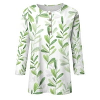 Ženske vrhove Dužine rukavi čipke V izrez Boja blok Dressy Tops Trendy šuplje cvjetne bluze T majice