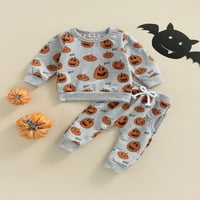 MA & Baby Toddler Baby Boys Girls Halloween Outfit Pumpkin Pulover Top Dukserice Hlače 0- godine