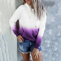 Žene plus veličina tie-dye tiskani gradijentni pulover dugih rukava vrhunske udobne boje trendy Cosy