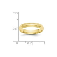 Čvrsta 10K žuta zlatna obična klasična kupola s ravnim rubom muške vjenčane prsten veličine 12.5