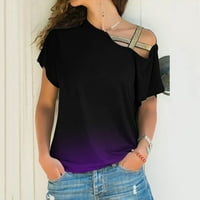 Olyvenn ženske trendi tunika T-majice Popust odjeća modni ljetni kratki rukav majica gradijent boja