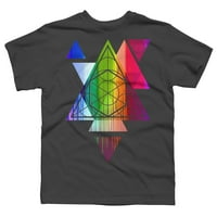 Rainbow Trougles - Sacred Geometry Boys Drveni grafički grafički tee - Dizajn od strane ljudi XL