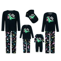 Goowrom božićna porodica koja odgovara pidžami dinosaurus Print Holiday PJS setovi pamučne spavaće odjeće za odrasle djecu dječjeg psa