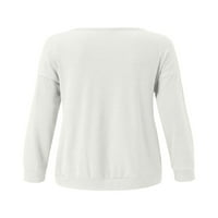 Voguele Dame Tee Solid Boja T majica Majica Majica Holinic Tunic Bluza Loops White XL
