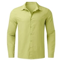 Košulje za muškarce muško ljeto pamučno čvrsto ležerno plus veličina labave majice, okrenite se ovratnik