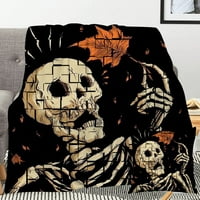 Halloween pokrivač sa jastukom, kasuta za nožnog vještica za koledž home za spavanje momaka čovjeka
