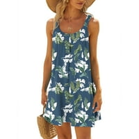 Haljine za ženske haljine za plažu Bikini Beachward Coverps casual odmor kratke ljetne haljeve haljine plave b s
