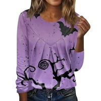 Umitay Žene Bluzes Ljeto Ženska povremena moda Halloween Print Dugi rukav O-izrez TOP bluza