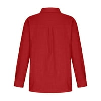 False Ženski vrhovi plus veličine Košulje za čišćenje ženske košulje majice V-izrez Labavi bluza Dugi