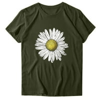 Žene kratki rukav vrhovi slatki ties Leisure Tunika Crewneck bluza Sunflower Pint majice Lijepe majice