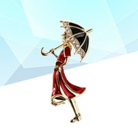 Crtani broš modni crtani broš jednostavna legura holding kišobran Lady Enamel pin kapanje uljane značke