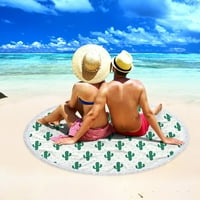 Jeashchat Okrugli ručnik za plažu, u prečniku Microfiber Cactus Print Beach & Bazen Mat, Lagana ručnik