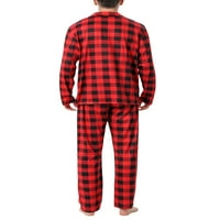 Porodica koja odgovara pidžami Red Plaid ispisana majica dugih rukava i hlače Božić
