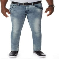 Muški Jean Denim flet Sthet Skinny Fit s pojasom modne džepove u sedlu Jeans hlače za posao