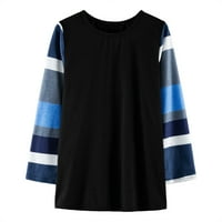 Dječje djevojke Modna košulja Boja blok Striped Casual Tunic Tops dugih rukava labava popločana bluza