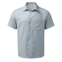 Pgeraug muške majice Polka Dot Striped DESIGN Print kratki rukav Okrenite Polo majice za muškarce Sivi