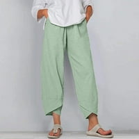 Dabuliu ženska posteljina mješavina za vuču široke noge pantske pantalone za plažu ženske plus veličine kapris