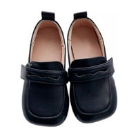 Djevojke kožne cipele za školsku djecu crna jednostavna plitka klizanje-za djecu stanovi modne četvorke
