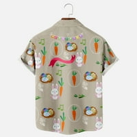 Uskršnje havajske košulje za muškarce Funny Rabbit Ispis Dugme Down majica kratkih rukava Ležerne prilike