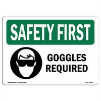 Prijava OS-SF-P-1014-L- OSHA Sigurnost Prvi znak - naočare potrebne sa simbolom