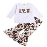 Fanvereka Toddler Baby Girls Stepene hlače Postavlja kratke rukave na vrhu Leopard SnakeSkin Ispis pantalone