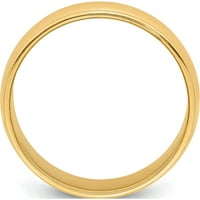 14K žuti zlatni milgrain polukružni vjenčani pojas napravljen u Sjedinjenim Državama M060-5.5