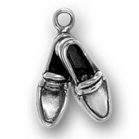 Sterling Silver 18 Unise bo lančani 3D prekriženi natikači cipela Privjesna ogrlica