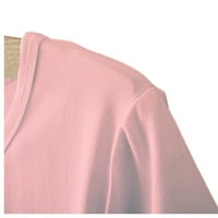Mveomtd s rukavom topljicom ženski modni o-vrat Print Valentinovo kratkog dana Ženska ženska ljetna vrhova ružičaste boje