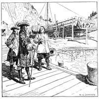 Jean Talon. Nfrench kolonijalni administrator u Kanadi. Talon gledajući brodogradnju u Quebecu dok služi