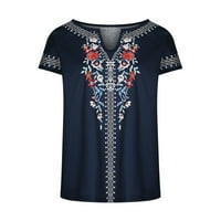 Ayolanni ženske bluze i vrhovi Dressy Ležerne prilike ljetne majice zapadnu etničku stilu kratkih rukava