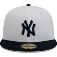 Muška novo doba bijele mornarice New York Yankees Optic 59Fifty ugrađeni šešir
