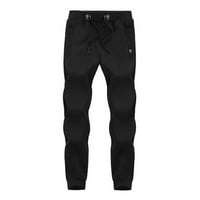 Muške elastične struke Sportske hlače Solidne boje Atletičke hlače na otvorenom Crna veličina 3xl