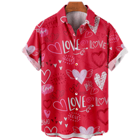 Ružičasta ljubavna srca Muška košulja tiskanje plaža Kids Kids Style Hawaiian Boys Majica Moda Rever
