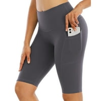 Iopqo Ženske kratke hlače Yoga hlače šorc sa džepovima za žene visoki struk vježbanje Spande kratke