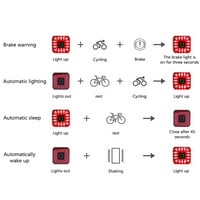Bicikl Inteligentna svjetla za kočnicu USB urlice visoke svjetlosne repne svjetiljke Biciklizam upozorenje