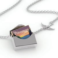 Ogrlica za zaključavanje jezera Retro dizajn jezera Freeman u srebrnoj koverti Neonblond