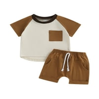 Codeop Baby Boys Outfit Postavite majicu kratkih rukava i kratke hlače Ljetna dojenčad Dječak set odjeće