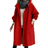 Zimski kaputi za žene labave komforne kapute s kapuljačom žene ženske elegantne vjetrovitosti divlje zimske kapute Anoraks crveni xxxl