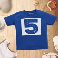 Shop4ever 5. rođendan trke Broj automobila Toddler's Pamučna majica 5t 6t Royal Blue