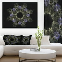 Art DesimanArt Užareni radijalni fraktalni cvijet u ljubičastoj cvjetni uokvireni platneni umjetnički
