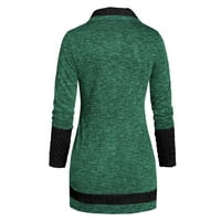 Ženski zvučni džemper s pulover Boho džemper plus veličina okrugli vrat dugih rukava patchwork asimetrični