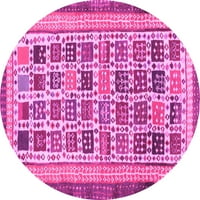 AHGLY COMPANY Stroj koji prati u zatvorenom okruglom sažetkom ružičaste moderne prostirke, 5 'krug