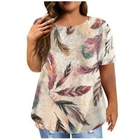 Ženska majica s kratkim rukavima Okrugli vrat Plus veličina Majica Štampani povremeni vrhovi na prodaju