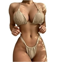 Honeeladyy ženske solidne boje Split Split High Squik bikini kupaći kostimi plus veličina
