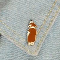 Jiaroswwei Cute Corgi pseći emajl Brooch Pin Unise traper jakna ovratnik džemper šal