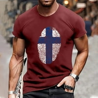 Ljetni kratki rukav okrugli vrat Europska veličina Cross Print Pulover Majica Top Fragarn