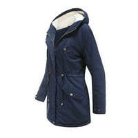 Wimsbule Winter Jackets za žensko odobrenje moda casual ženski zimski čvrsti kapuljač na kapuljaču sa zatvaračem pad pasman kaput bluza